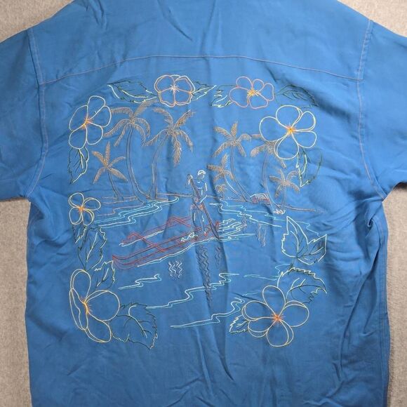 Tori Richard Embroidered Shirt 100% Silk Button Down - Picture 1 of 11